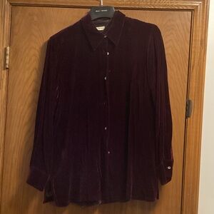 Women’s Velvet Button-Up Shirt